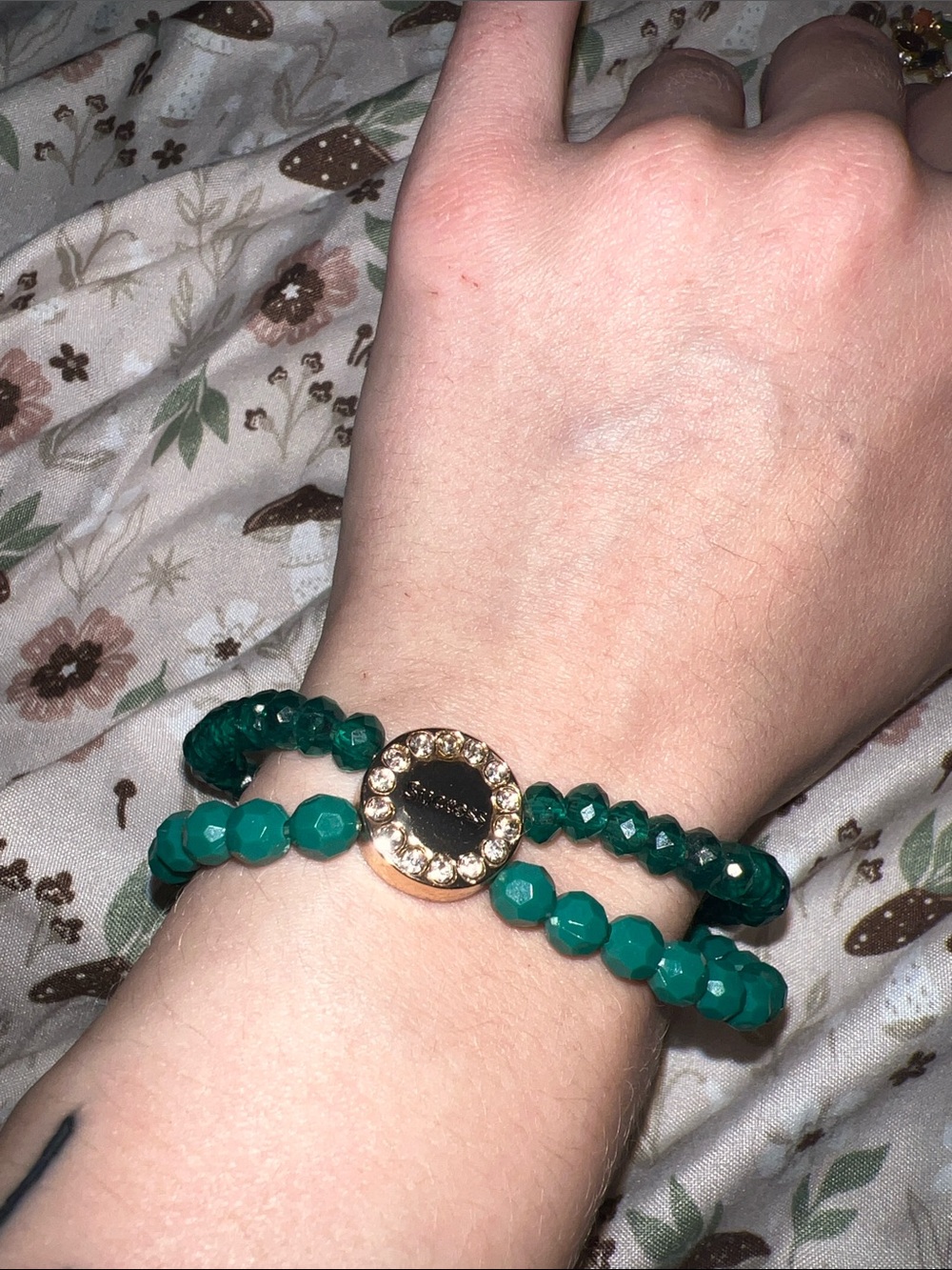 Green Gemstone Stretch Bracelet